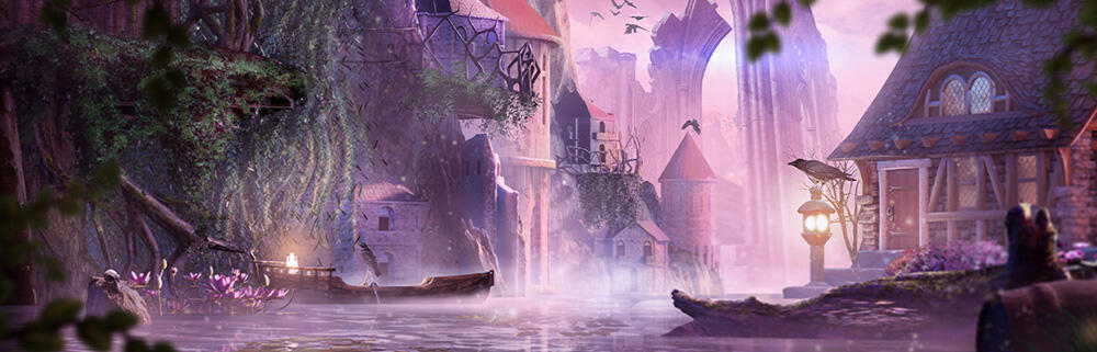 Elven village fantasy concept art