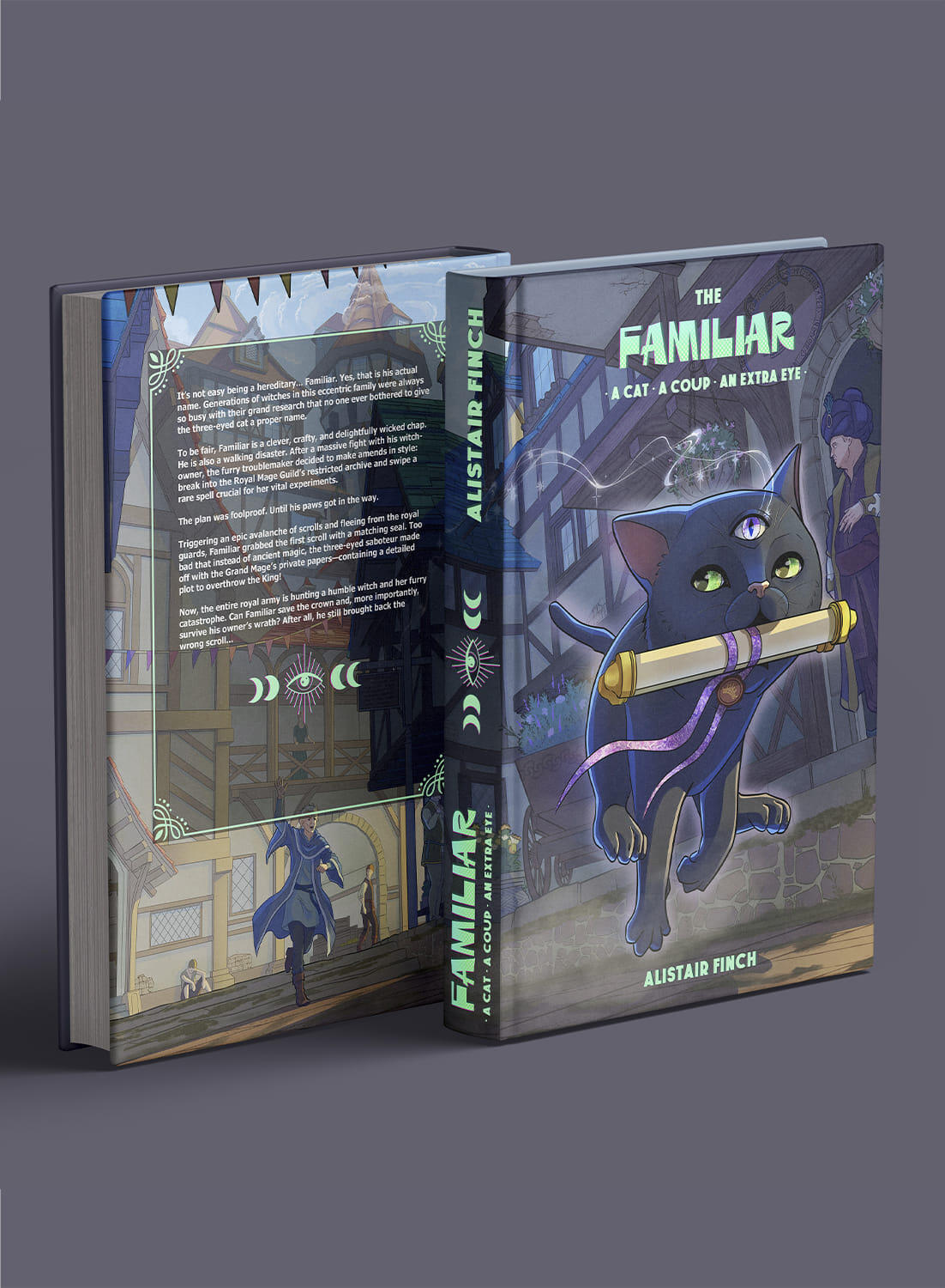 Book cover design for a dark mystery detective novel