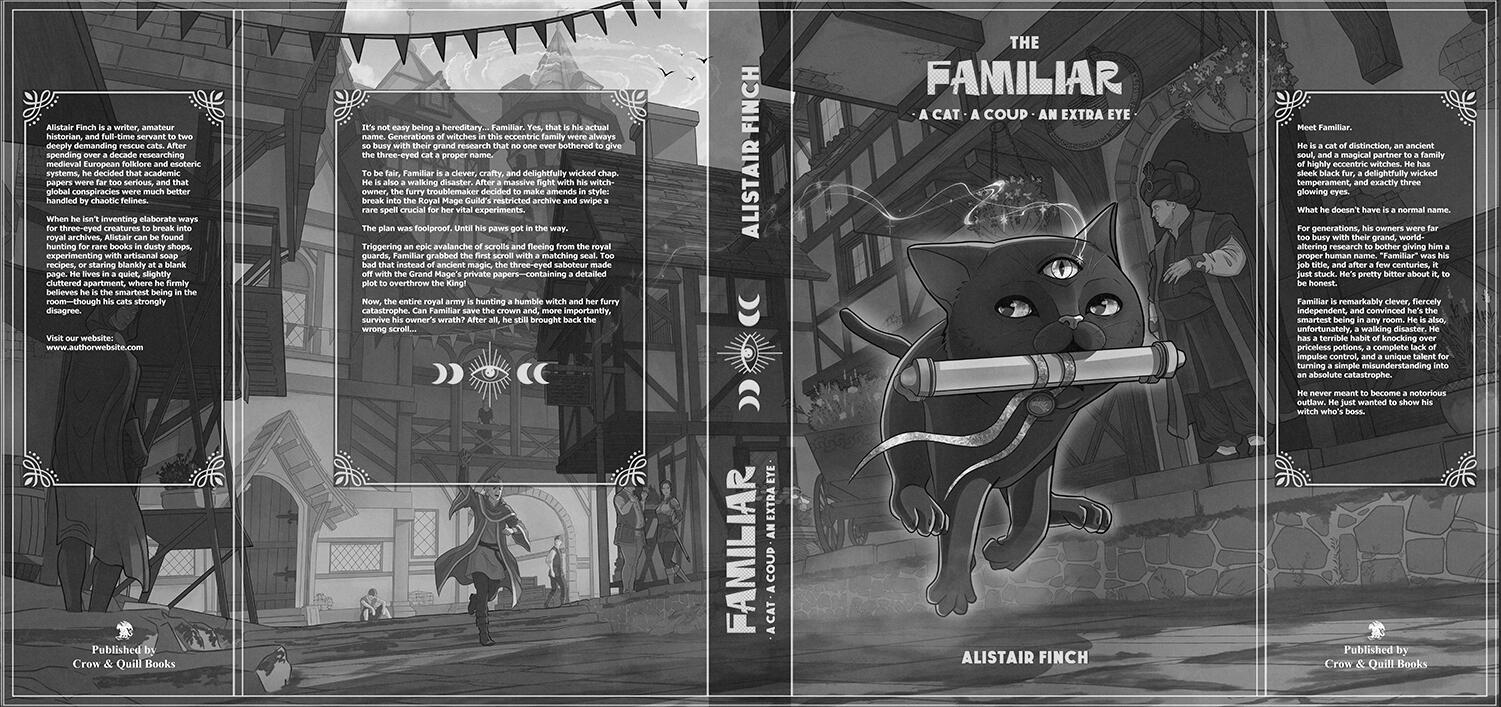 Book cover design for a dark mystery detective novel