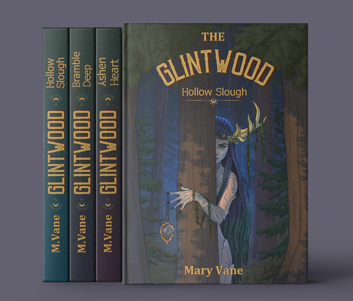 Book cover design for a dark mystery detective novel