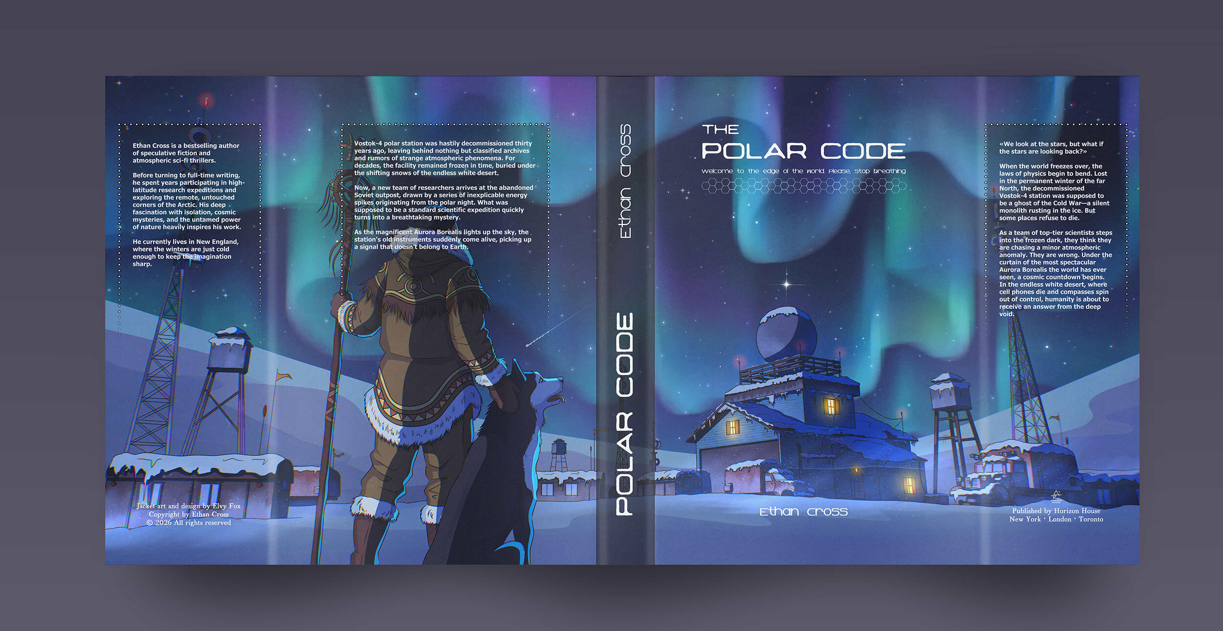 Book cover design for a dark mystery detective novel
