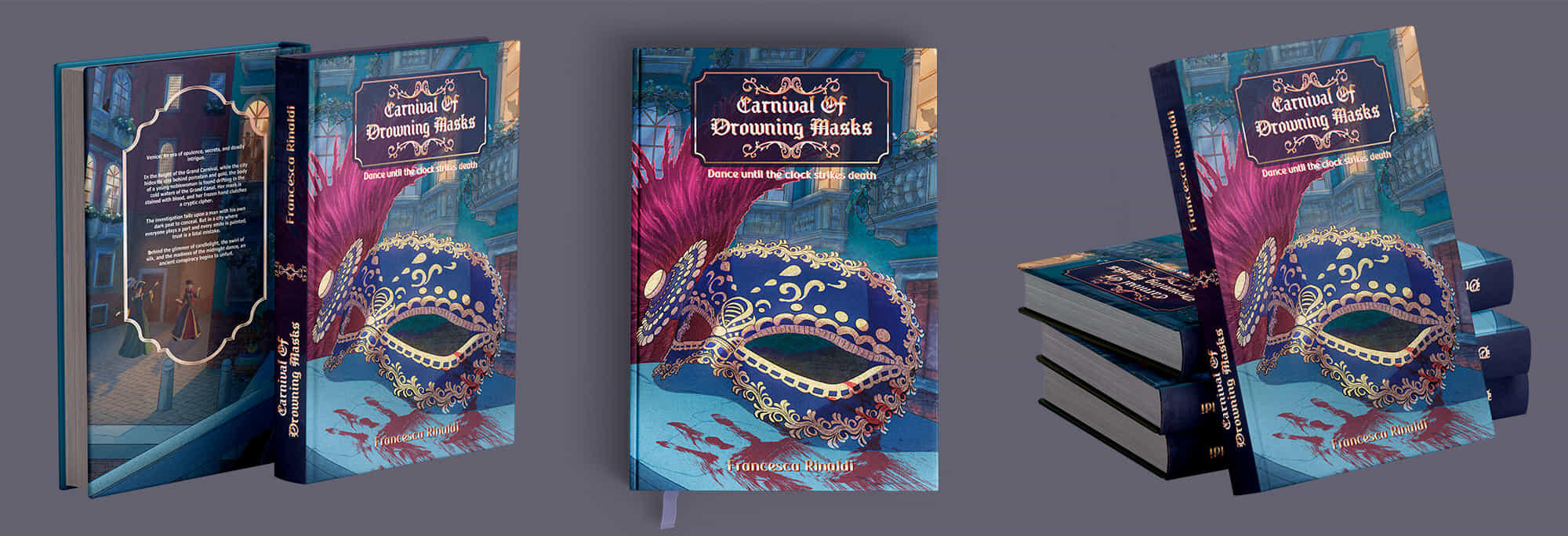 Book cover design for a dark mystery detective novel