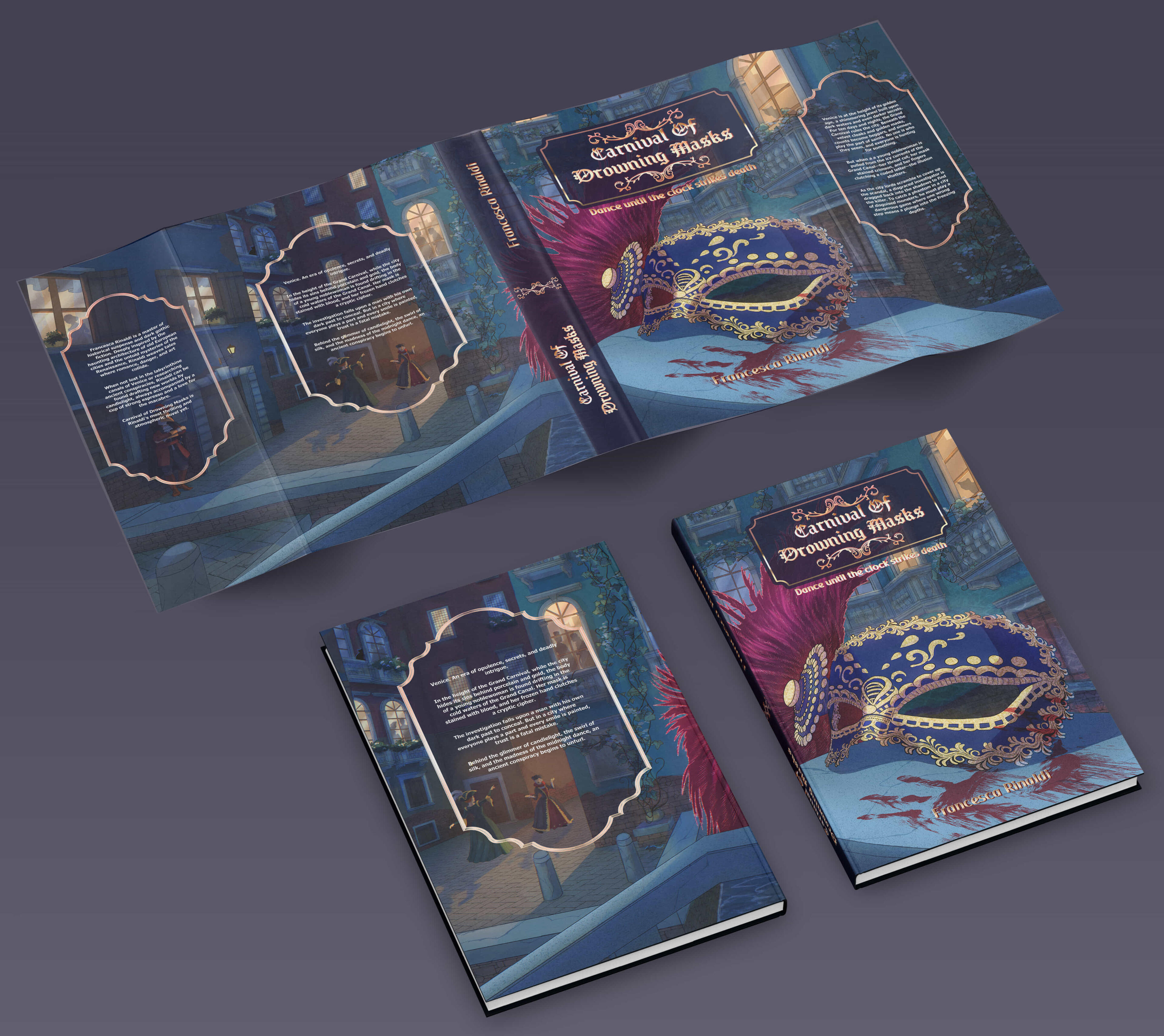 Book cover design for a dark mystery detective novel