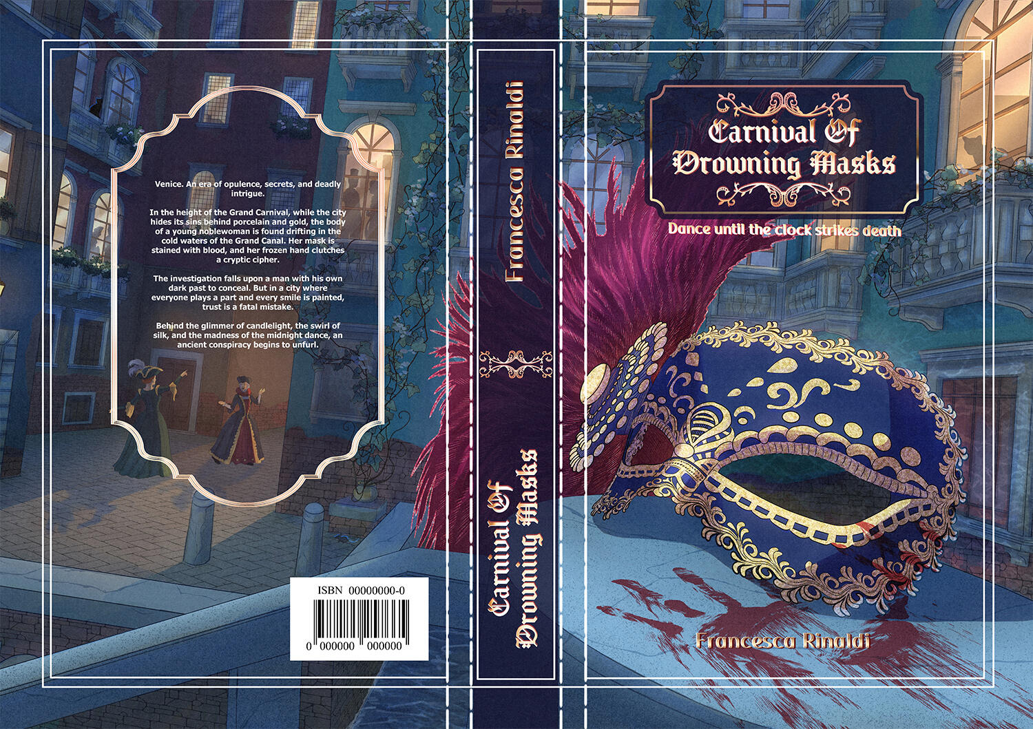 Book cover design for a dark mystery detective novel