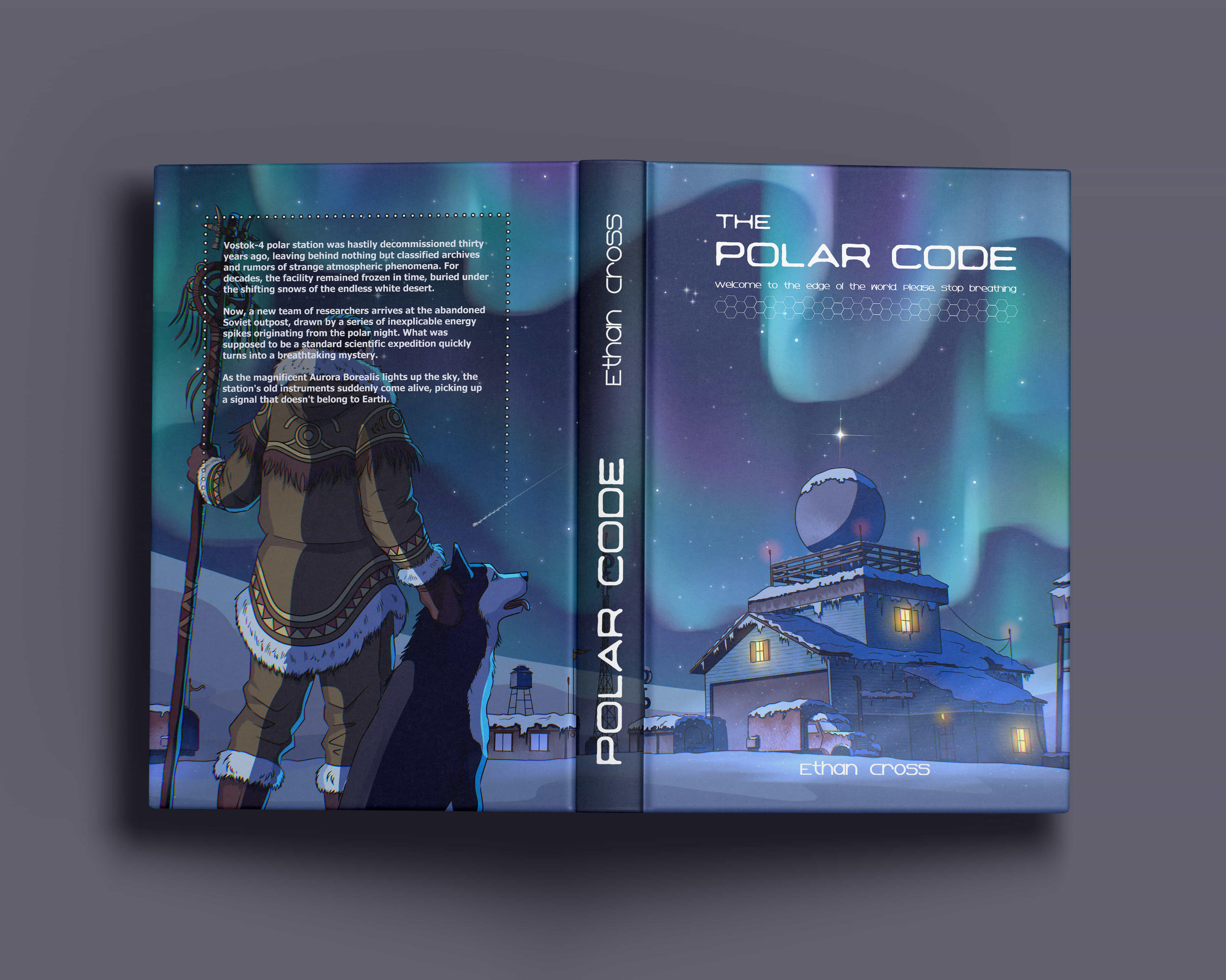 Book cover design for a dark mystery detective novel